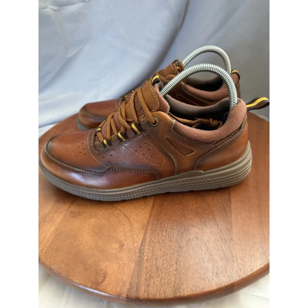 Arkbird Brown Leather Casual Sneaker Low Top Lace-Up Oxford‎ Shoes Men's Size 7